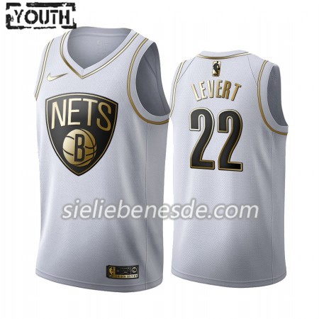 Kinder NBA Brooklyn Nets Trikot Caris LeVert 22 Nike 2019-2020 Weiß Golden Edition Swingman